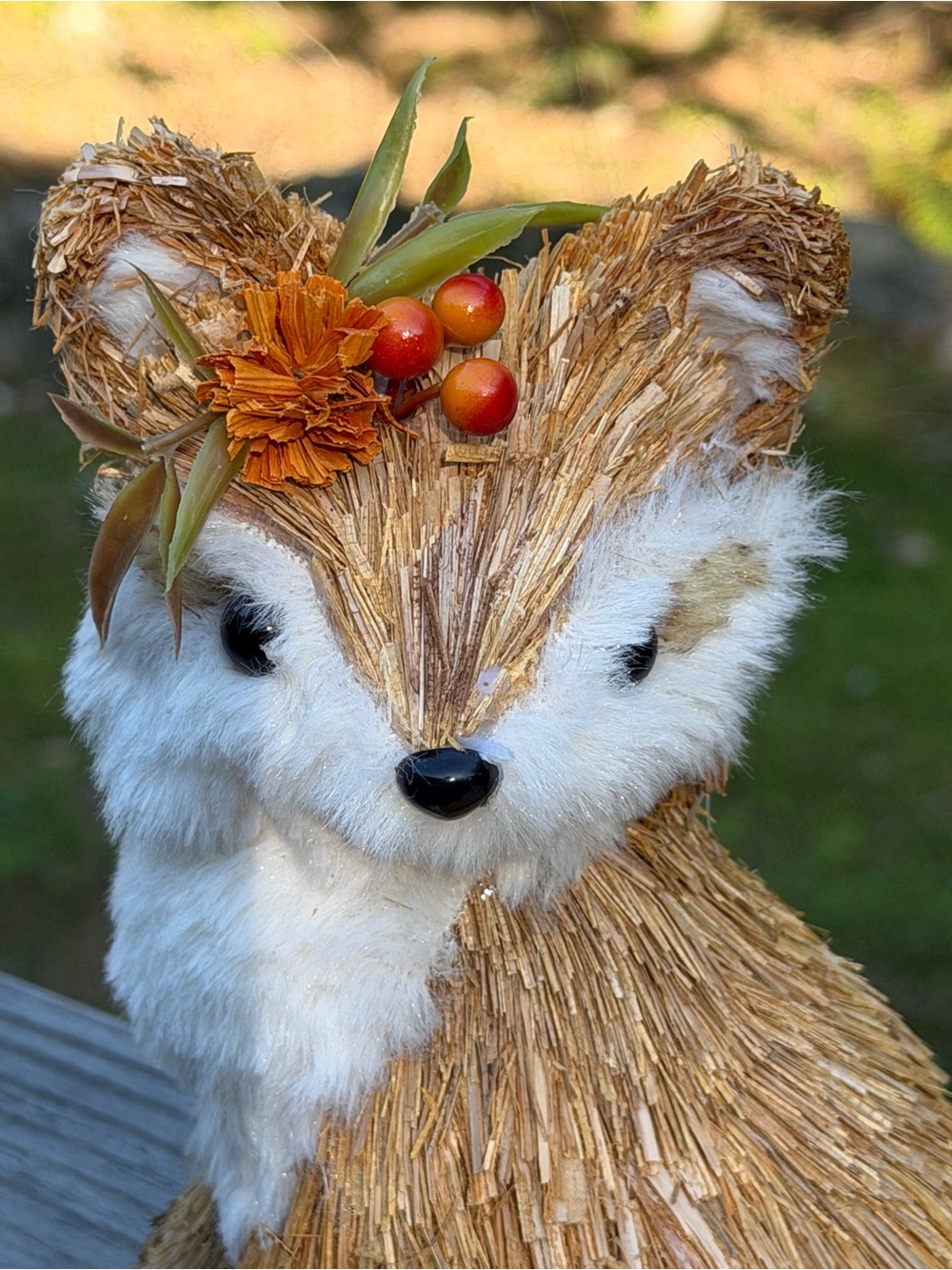 🦊 Autumn Sisal Fox & Wreath | For Centerpiece or Hang - Picture 8 of 15